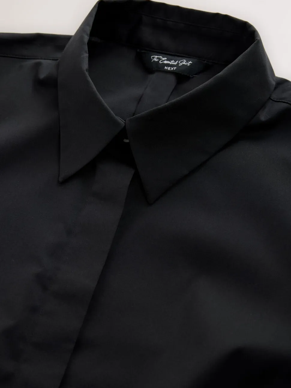 Zwart - Fitted Stretch Essential Long Sleeve Shirt