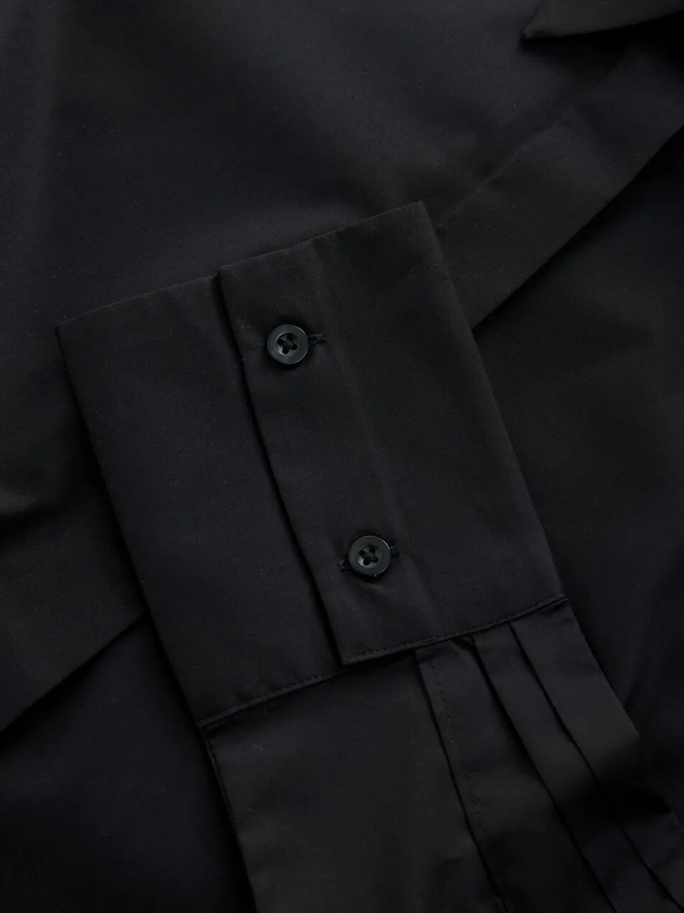 Zwart - Fitted Stretch Essential Long Sleeve Shirt