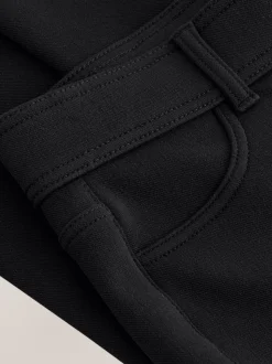 Zwart - Fleece Lined Warm Handle Cosy Jersey Denim Leggings