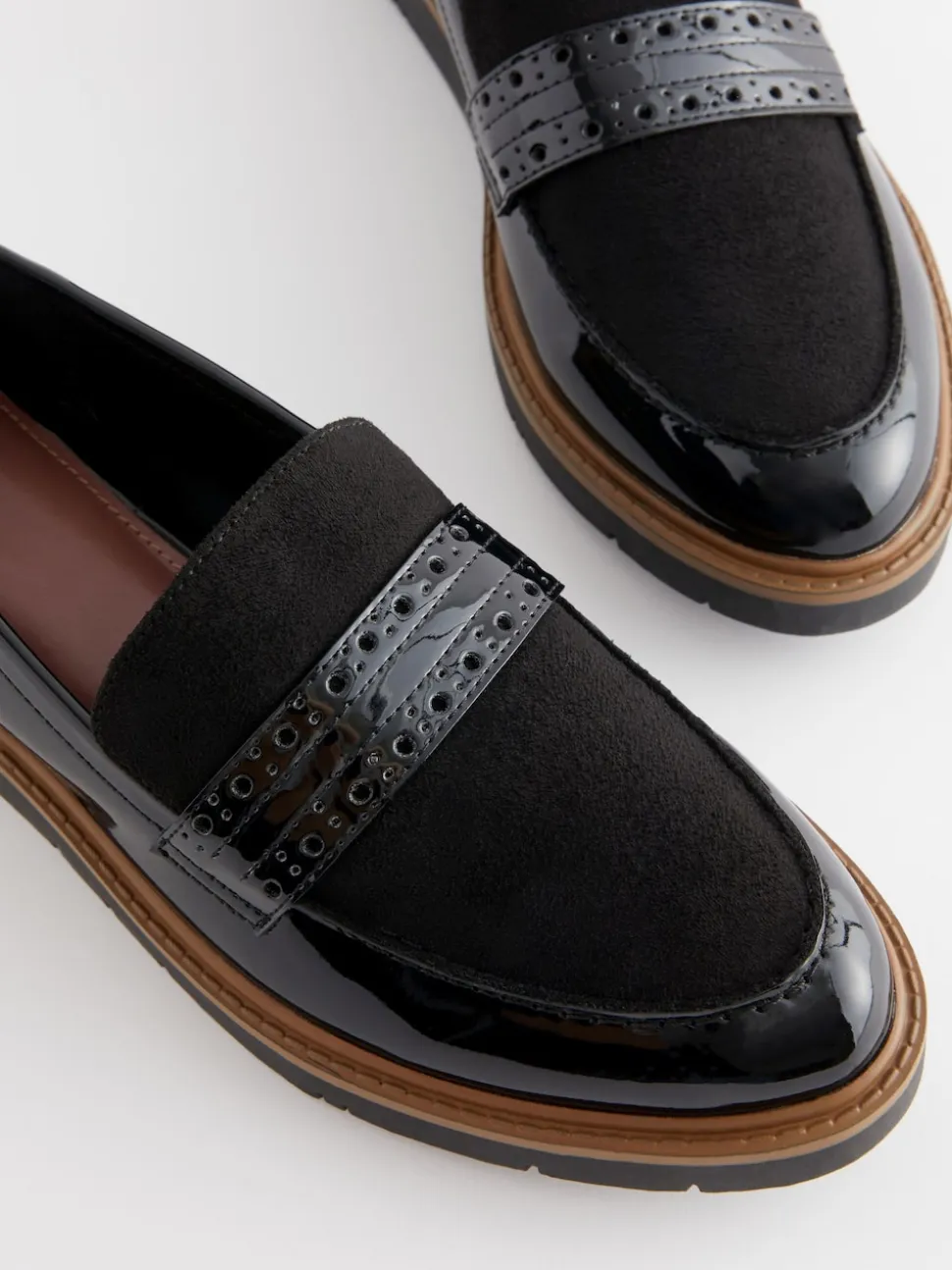 Zwart - Forever Comfort® Brogue Instappers