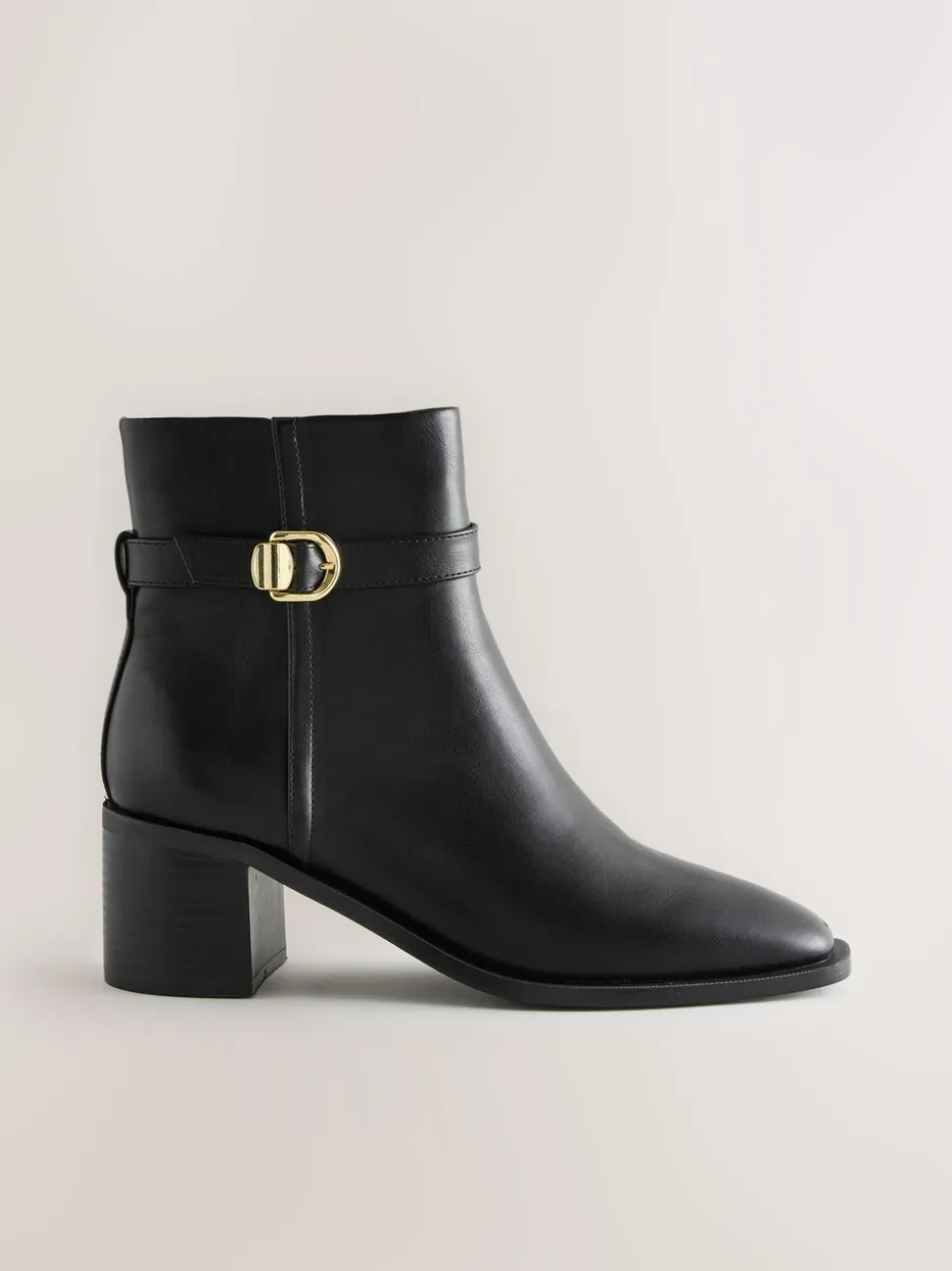 Zwart - Forever Comfort® Buckle Trim Block Heel Ankle Boots