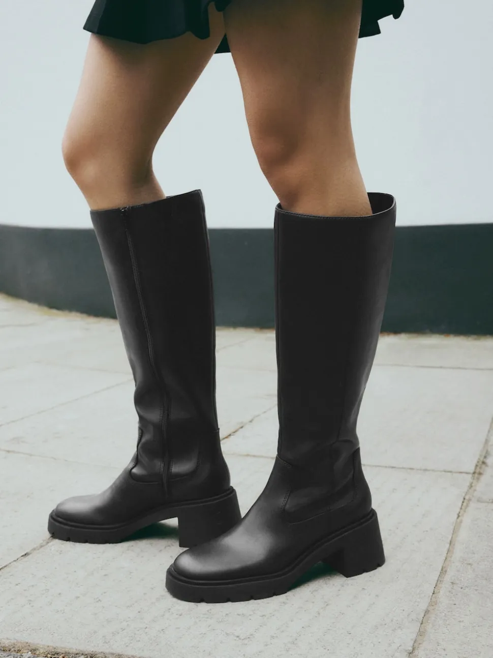 Zwart - Forever Comfort® Chunky Heeled Round Toe Knee High Boots