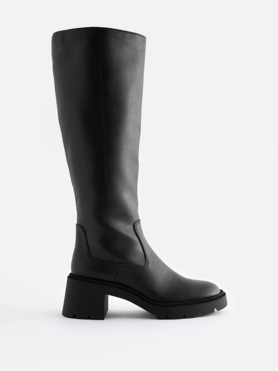 Zwart - Forever Comfort® Chunky Heeled Round Toe Knee High Boots