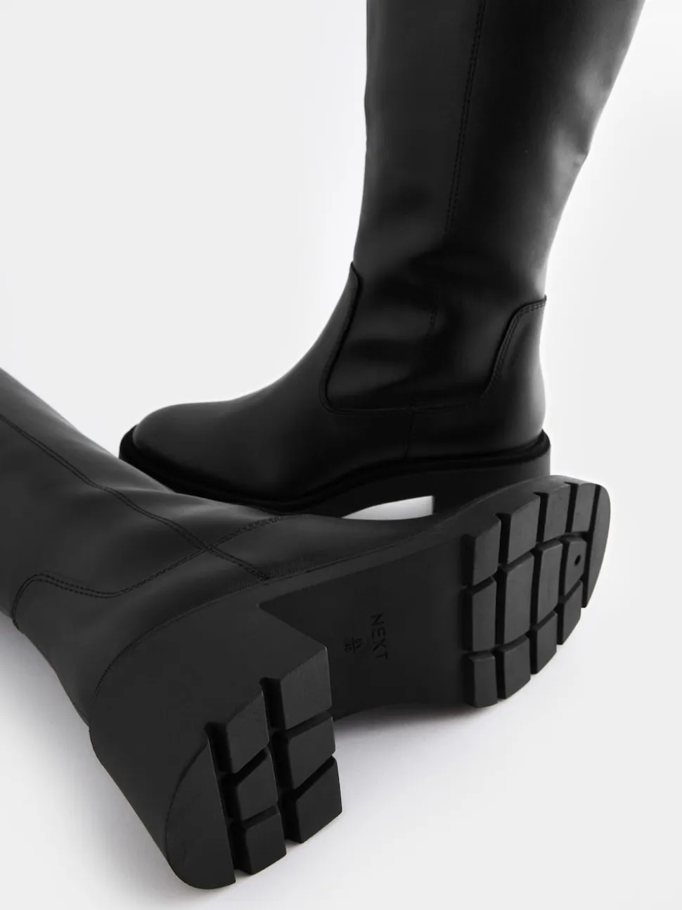 Zwart - Forever Comfort® Chunky Heeled Round Toe Knee High Boots