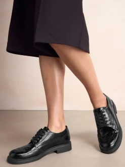 Zwart - Forever Comfort® Chunky Brogue Lace Up Shoes