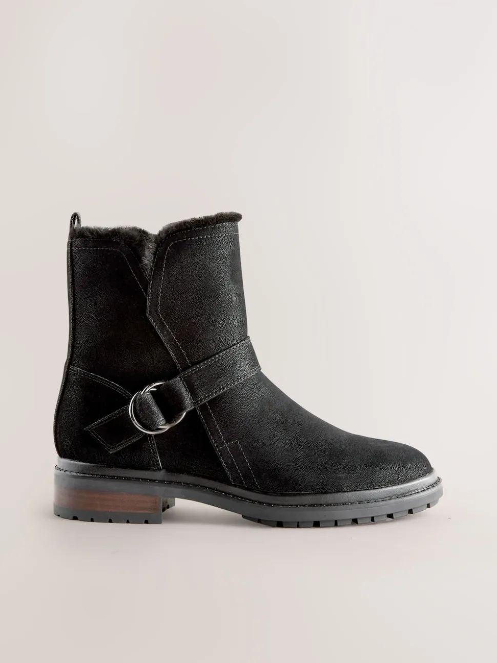 Zwart - Forever Comfort® Faux Fur Hardware Ankle Boots