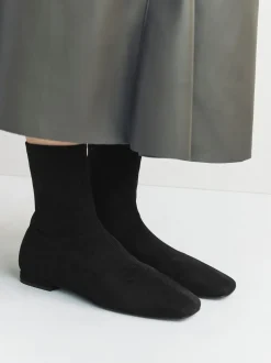 Zwart - Forever Comfort® Flat Sock Ankle Boots