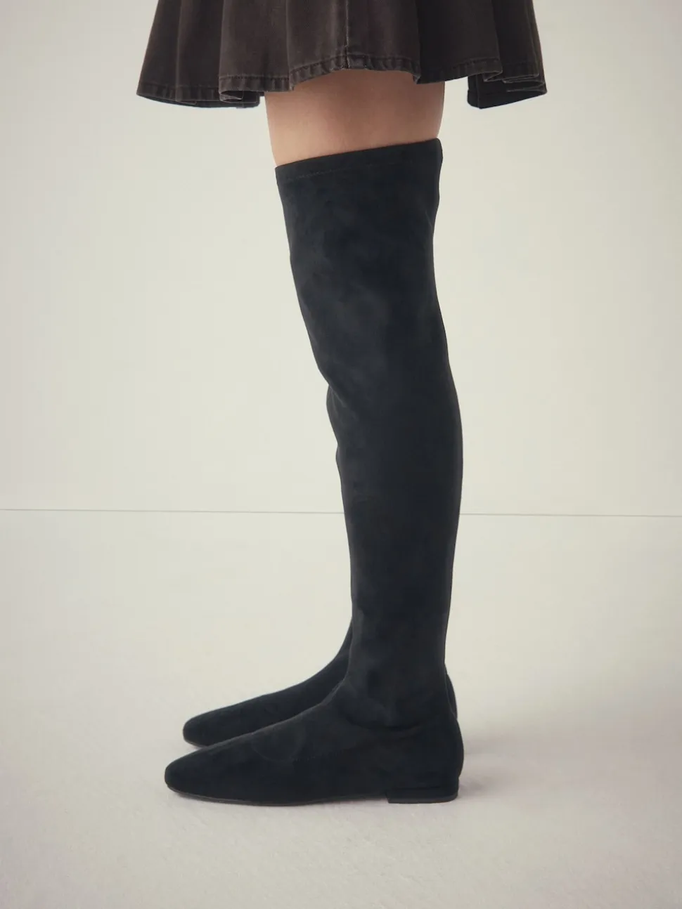 Zwart - Forever Comfort® Flat Sock Over The Knee Boots