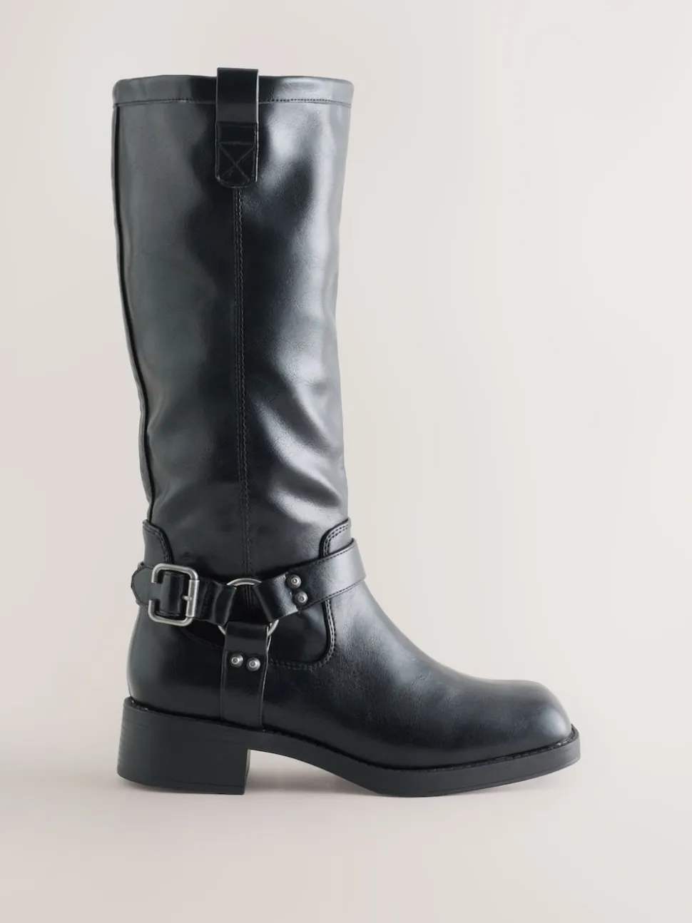 Zwart - Forever Comfort® Knee High Biker Boots