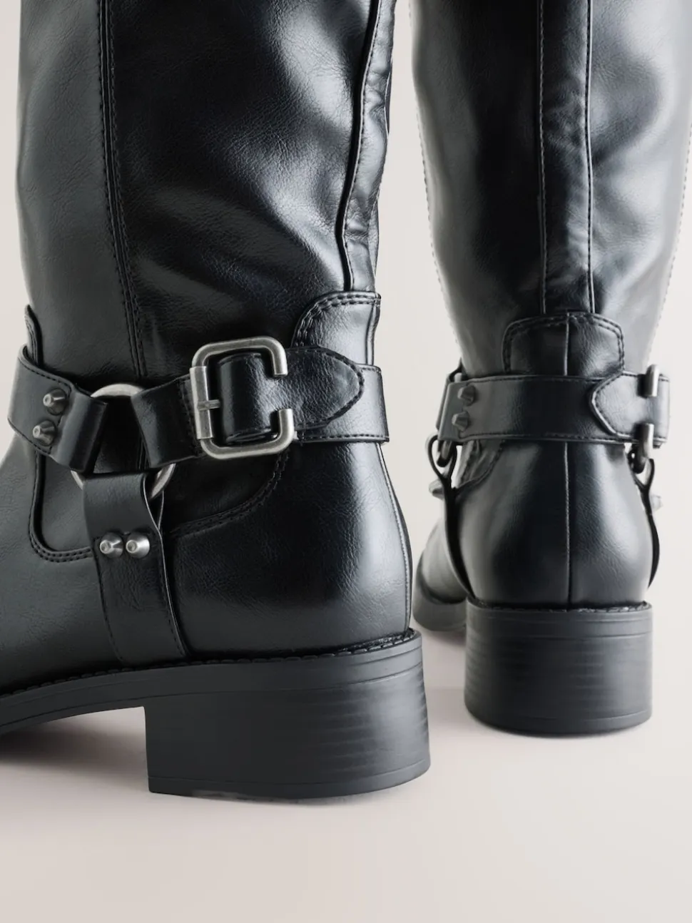 Zwart - Forever Comfort® Knee High Biker Boots