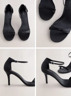 Zwart - Forever Comfort® Mini Satin Bow Heeled Sandals