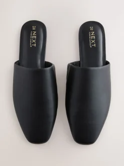 Zwart - Forever Comfort® muiltjes met hoge uitsnijding en vierkante neus