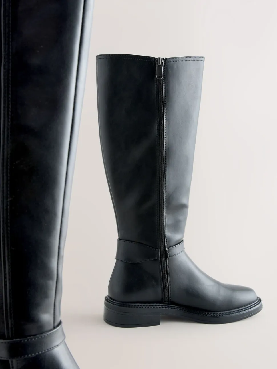 Zwart - Forever Comfort® rijlaarzen met gesp