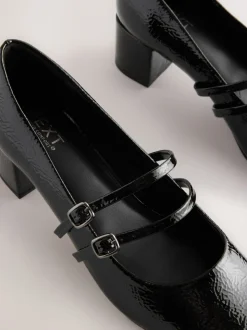 Zwart - Forever Comfort® Round Toe Mary Jane Block Heels