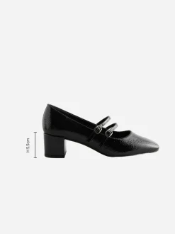 Zwart - Forever Comfort® Round Toe Mary Jane Block Heels