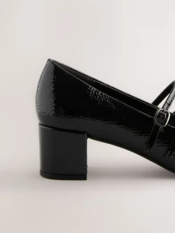 Zwart - Forever Comfort® Round Toe Mary Jane Block Heels