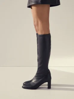 Zwart - Forever Comfort® Round Toe Knee High Sock Boots