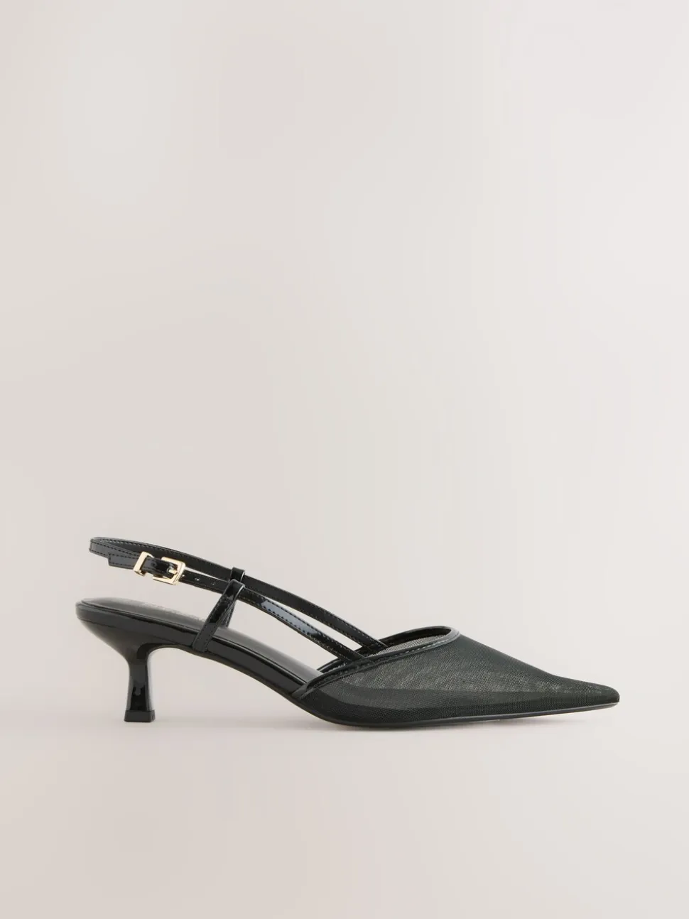 Zwart - Forever Comfort® Spitse Mesh Slingback Hakken
