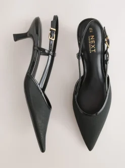 Zwart - Forever Comfort® Spitse Mesh Slingback Hakken