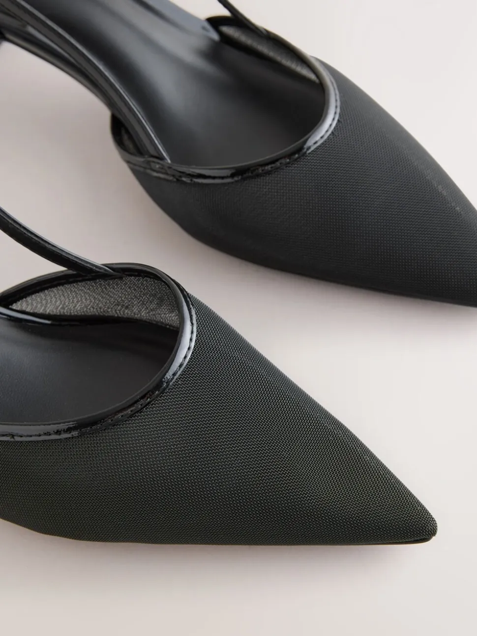 Zwart - Forever Comfort® Spitse Mesh Slingback Hakken