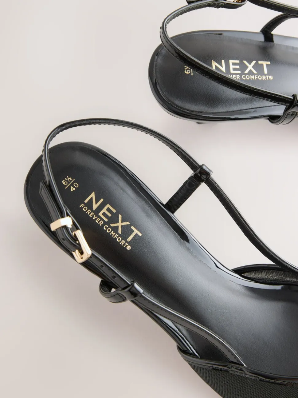 Zwart - Forever Comfort® Spitse Mesh Slingback Hakken