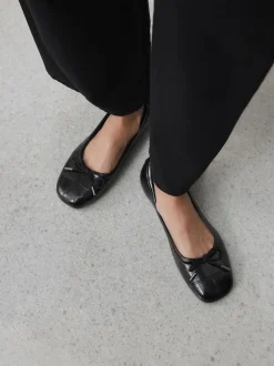 Zwart - Forever Comfort® Square Toe Bow Ballet Flats