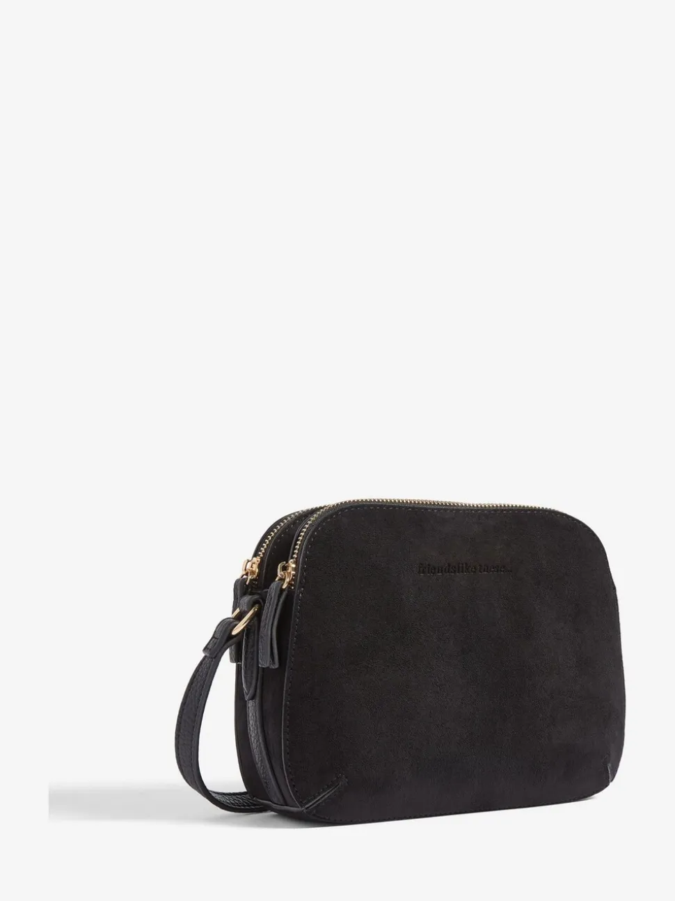 Zwart - Friends Like These Double Compartment Cross-Body Bag