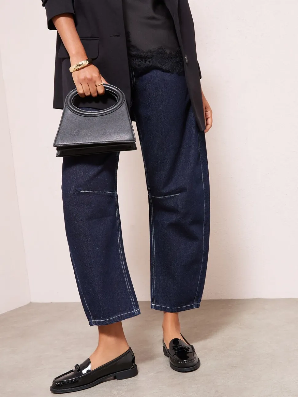 Zwart - Friends Like These Patent Faux Leather Comfort Bow Smart Loafers