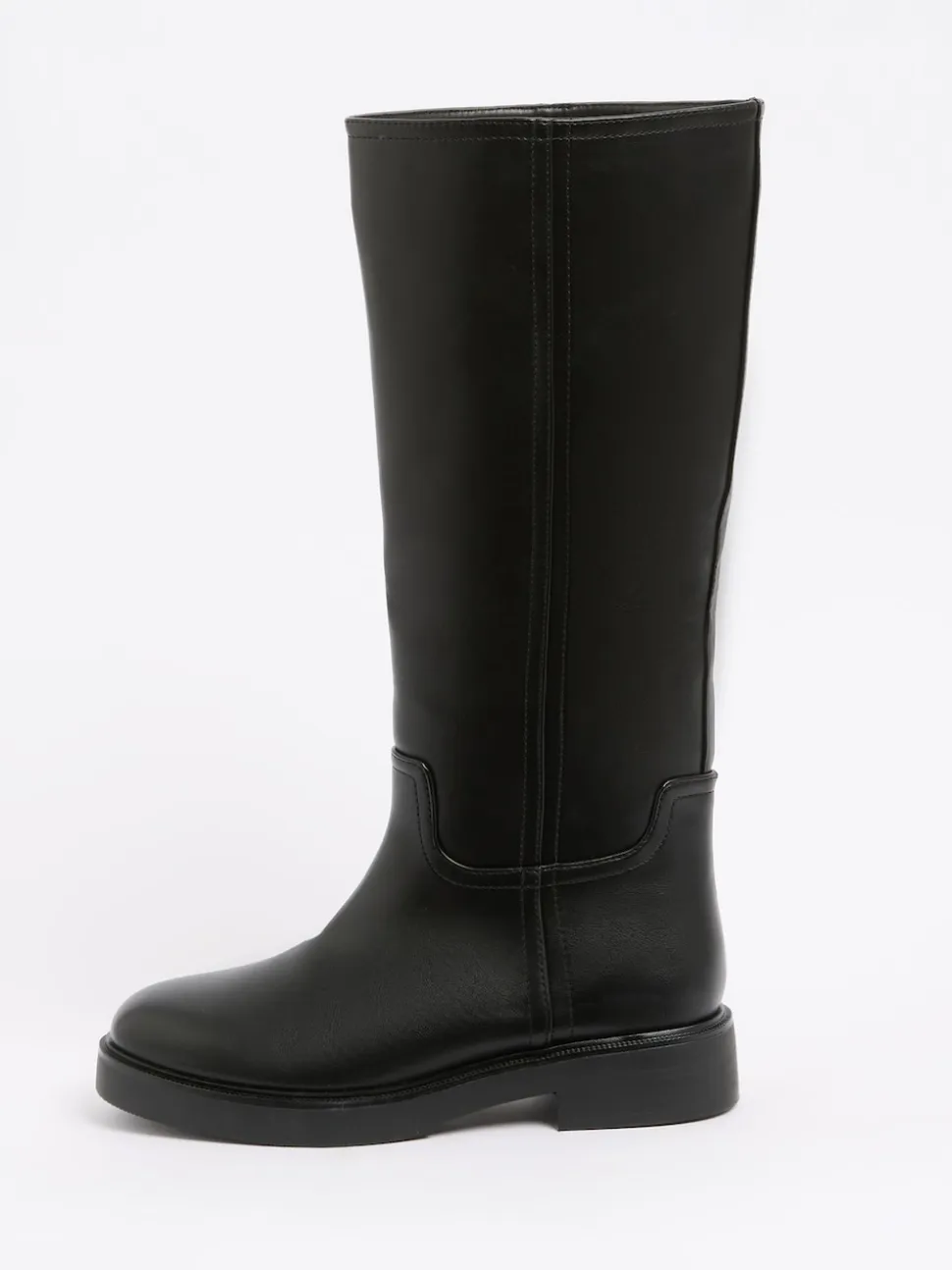 Zwart - Friends Like These Faux Leather Casual Flat Pull On Knee High Long Riding Boots