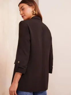 Zwart - Friends Like These maatgesneden blazer met mouwdetails