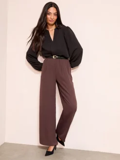 Zwart - Friends Like These Long Sleeve Pleat Front Detail Blouse