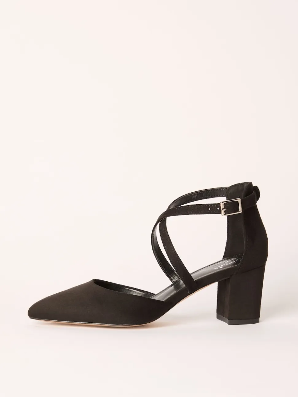Zwart - Friends Like These pumps met blokhak en gekruiste bandjes