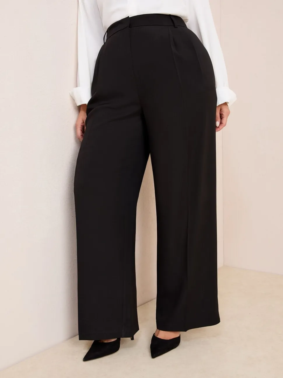 Zwart - Friends Like These Premium broek met wijde pijpen en elastiek aan de achterkant