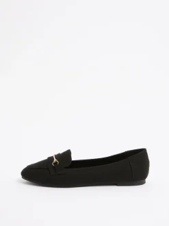 Zwart - Friends Like These Faux Suede Snaffle Detail Smart Flat Loafers