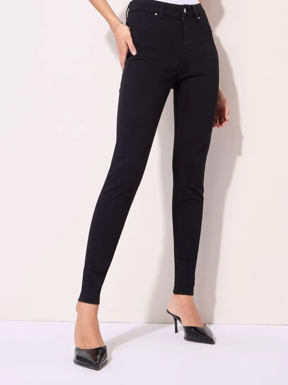 Zwart - Friends Like These jegging met hoge taille