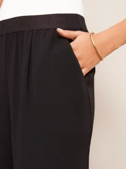 Zwart - Friends Like These broek met elastische taille en wijde pijpen
