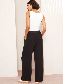 Zwart - Friends Like These broek met elastische taille en wijde pijpen