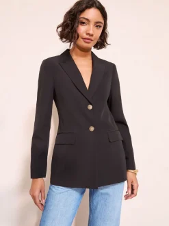 Zwart - Friends Like These Cinched Waist Blazer