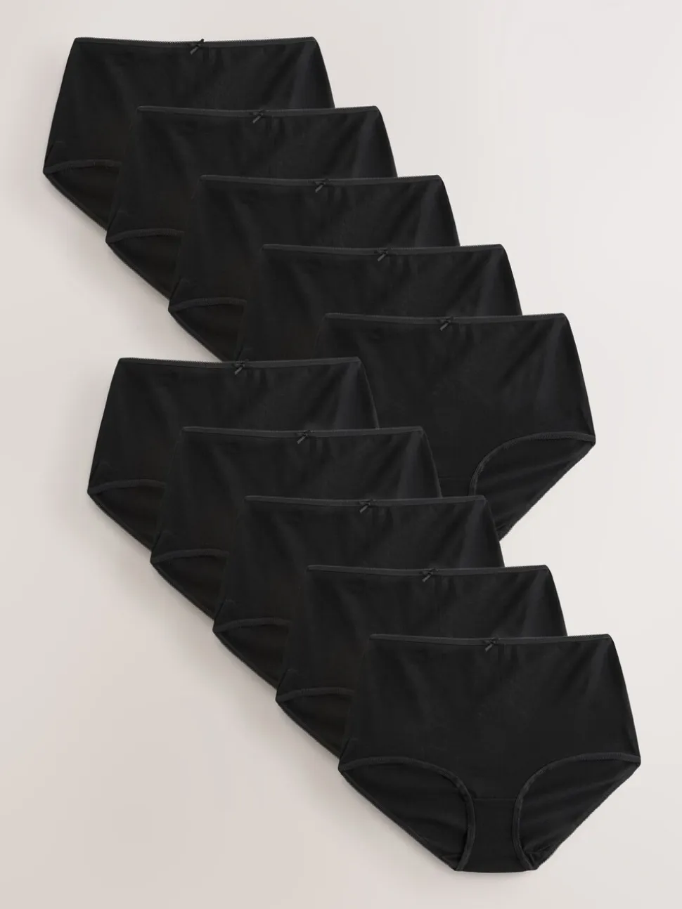 Zwart - Full Briefs Cotton Knickers 10 Pack