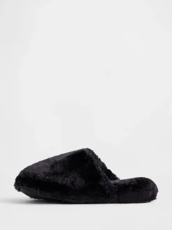 Zwart - Gap Faux Fur Slippers