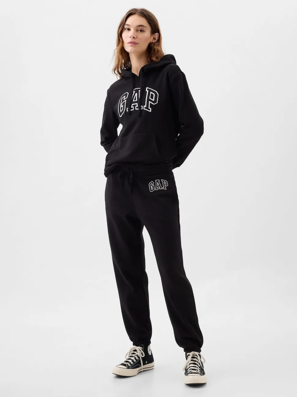 Zwart - Gap joggingbroek met logo en rechte pijpen