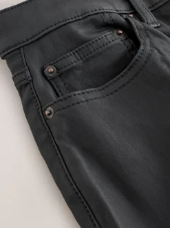 Zwart - Gecoate denim skinny jeans