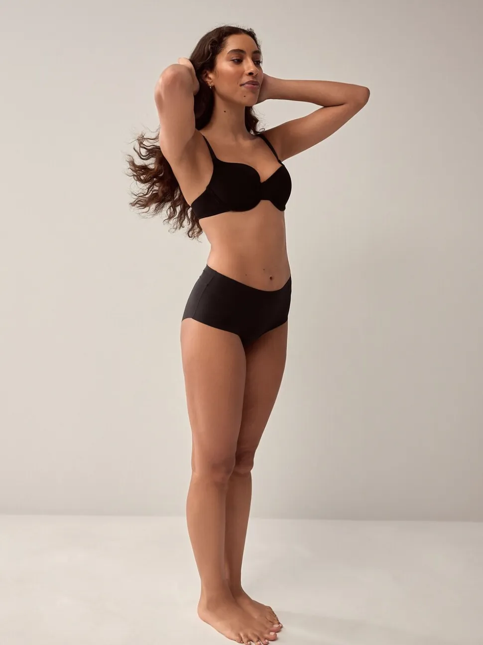 Zwart - Geen zichtbare onderbroeklijn comfortabele slips verpakking van 3