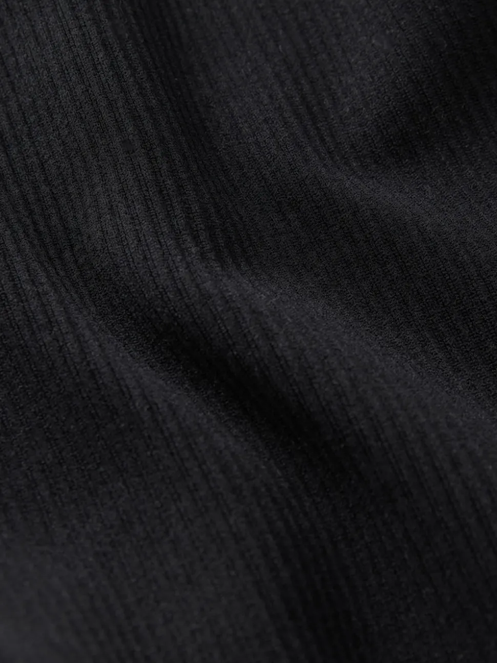 Zwart - Geribbelde fietsshort met hoge taille