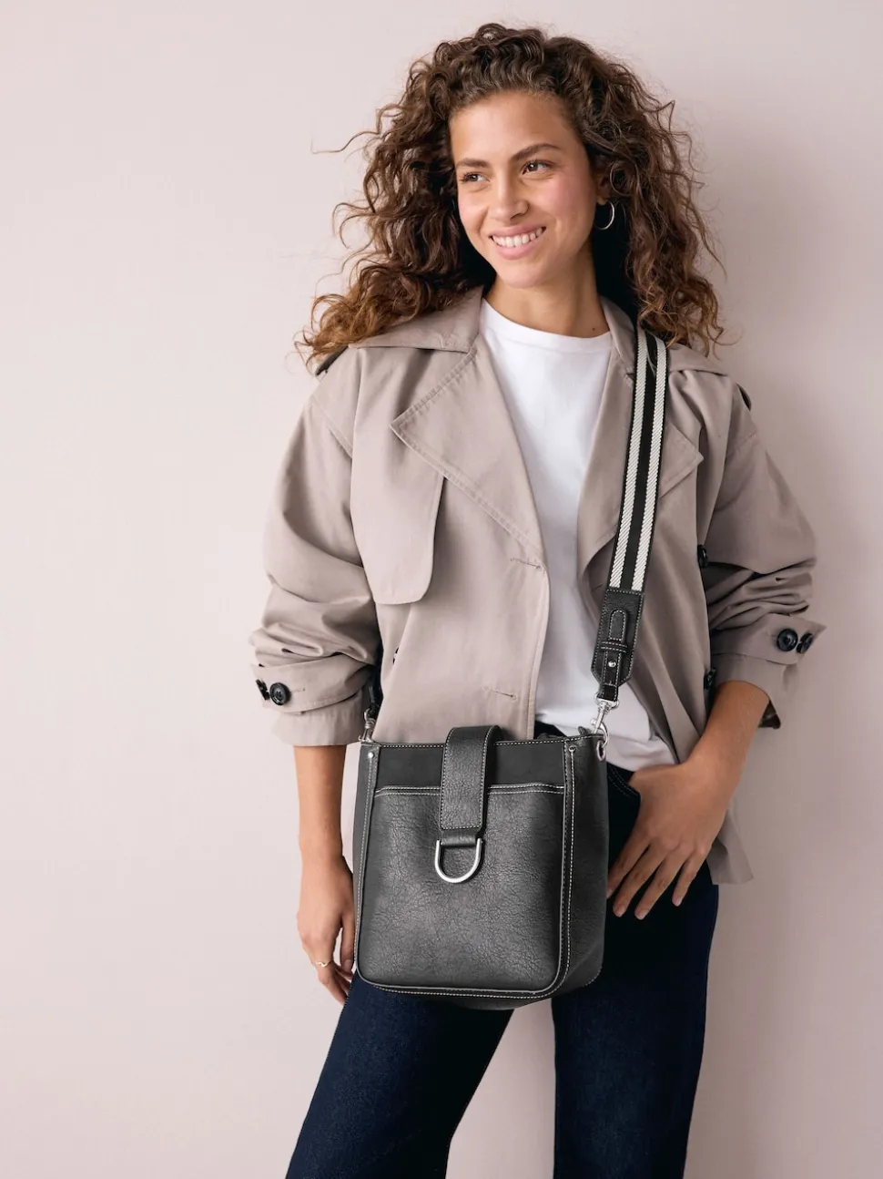 Zwart - Gestructureerde Messenger-tas
