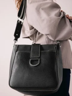 Zwart - Gestructureerde Messenger-tas