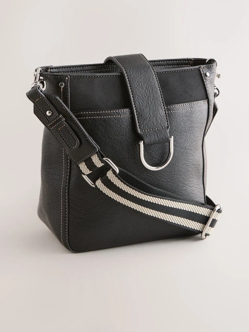 Zwart - Gestructureerde Messenger-tas