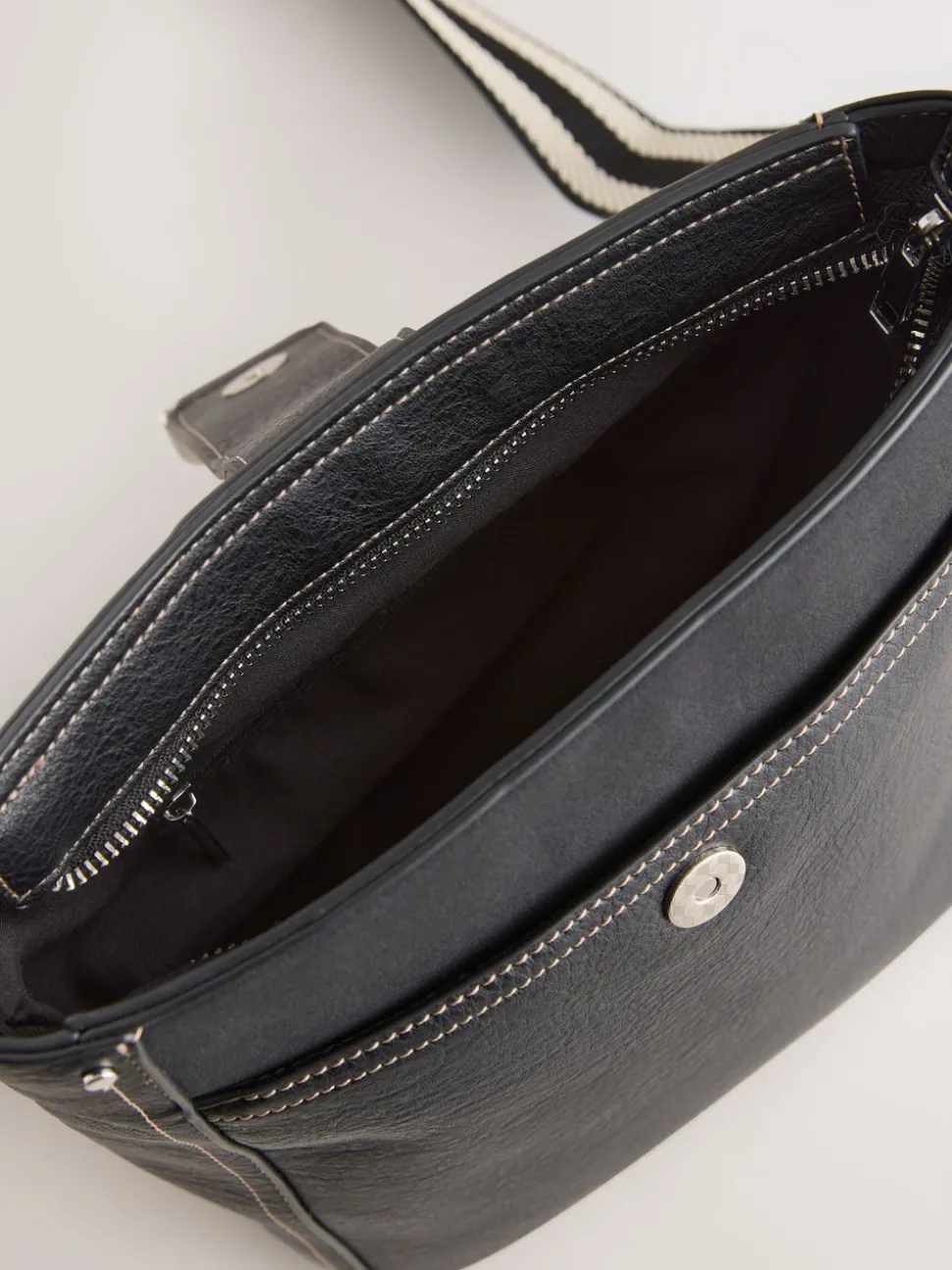 Zwart - Gestructureerde Messenger-tas