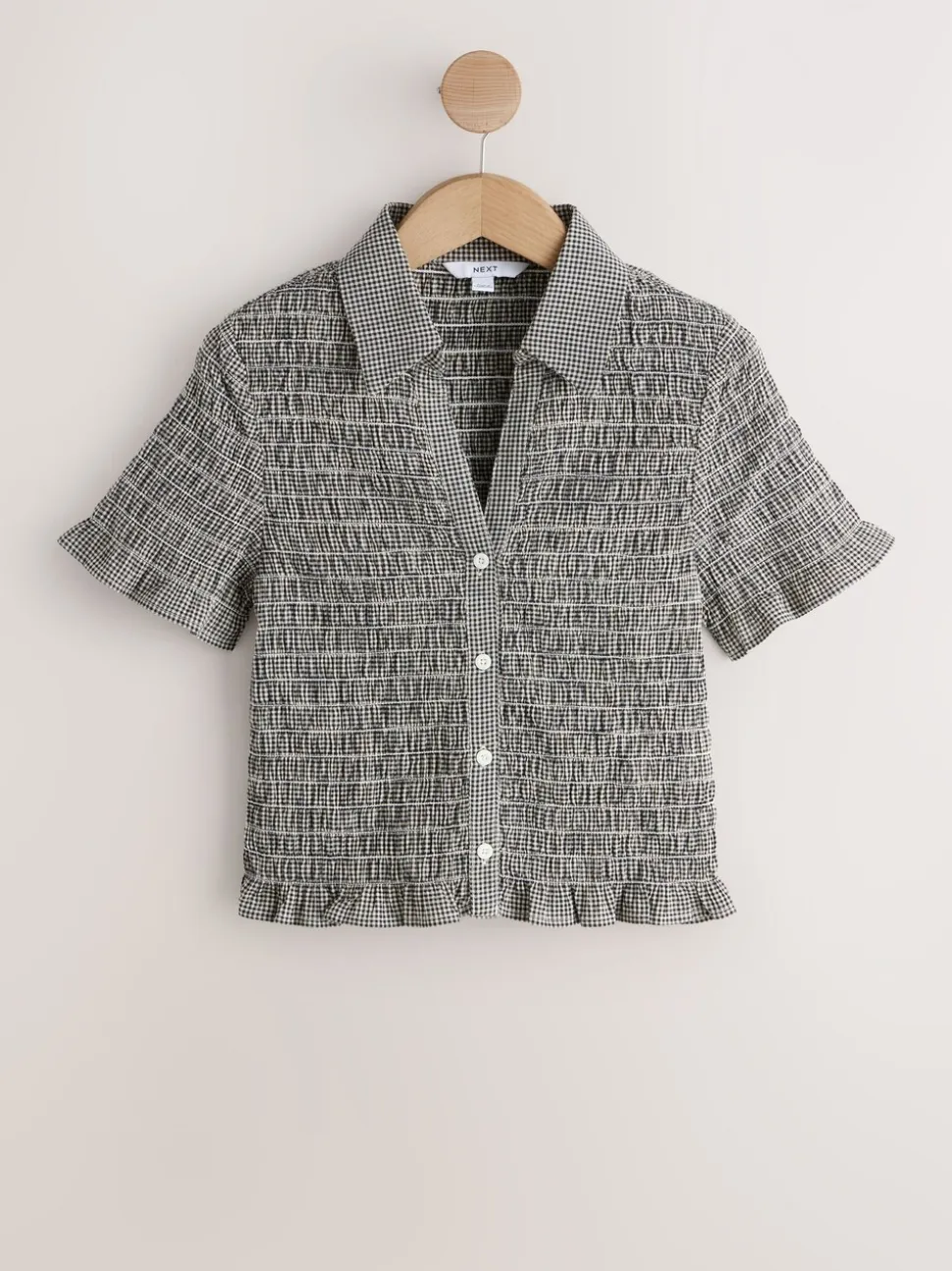 Zwart - Gingham Short Sleeved Shirt
