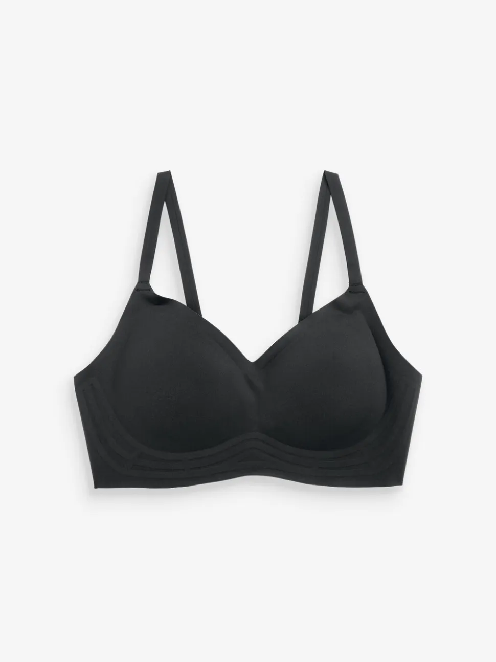 Zwart - Gladstrijkende beha's zonder beugel met lichte vulling voor ultiem comfort